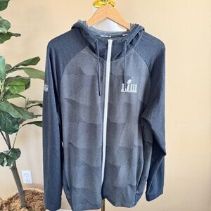 NFL Super Bowl LIII Hoodie XL Gray Geometric Zip-Up Official Licensed Full Zip